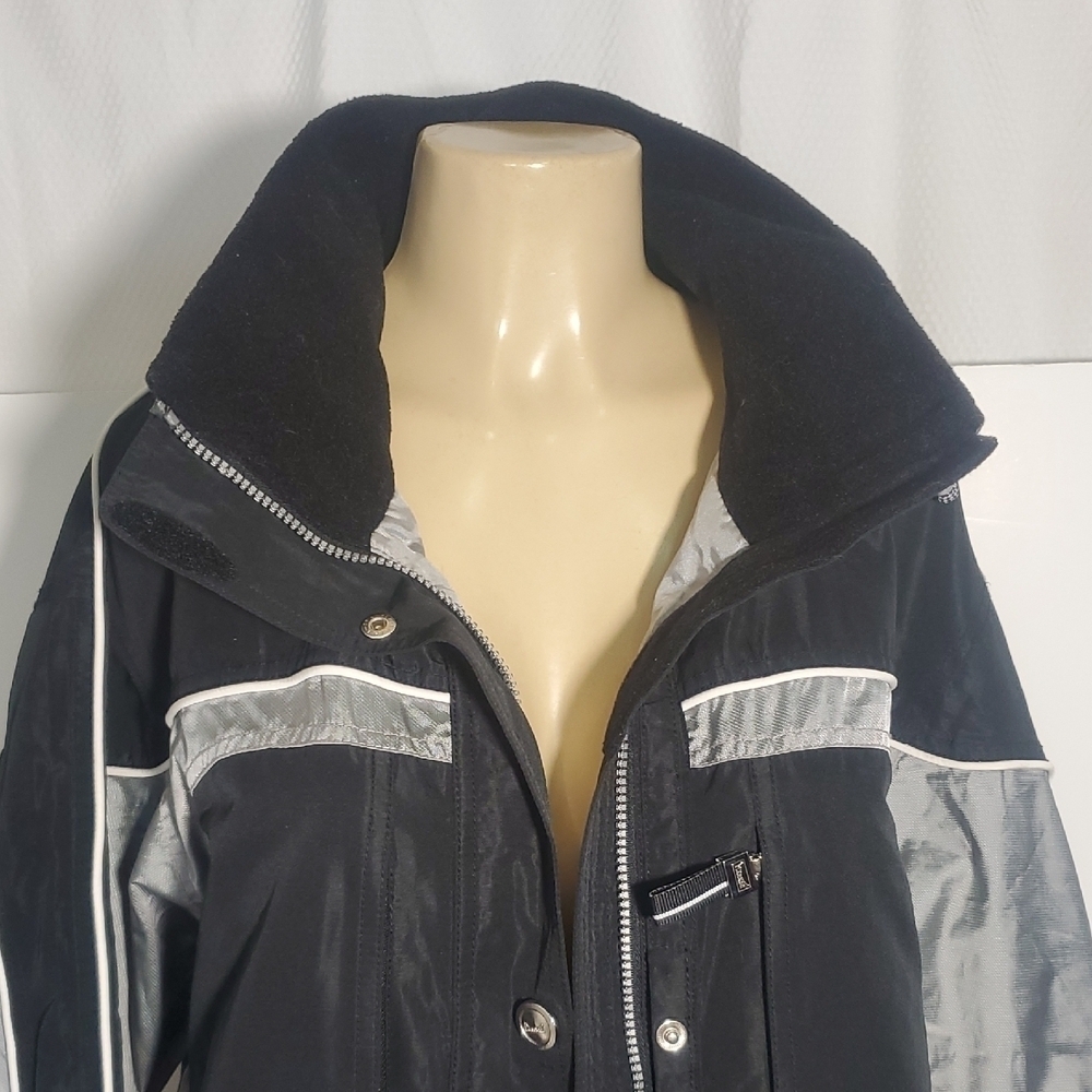 Marker Women's Winter Ski Jacket Black and Silver Jacket Size 12 - Picture 6 of 13